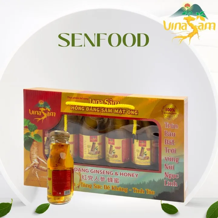 Hộp 6 Chai Hồng Đẳng Sâm Mật Ong Vina Sâm 180ml