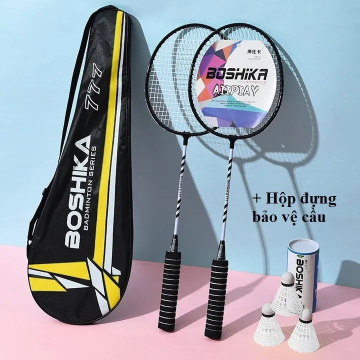 Bộ 2 Chiếc Vợt Cầu Lông Boshika 777 Chất Liệu Hợp Kim Siêu Nhẹ, Tay Cầm Bọc Mút Xốp Chống Trơn, Vợt Cầu Lông Cheap&good