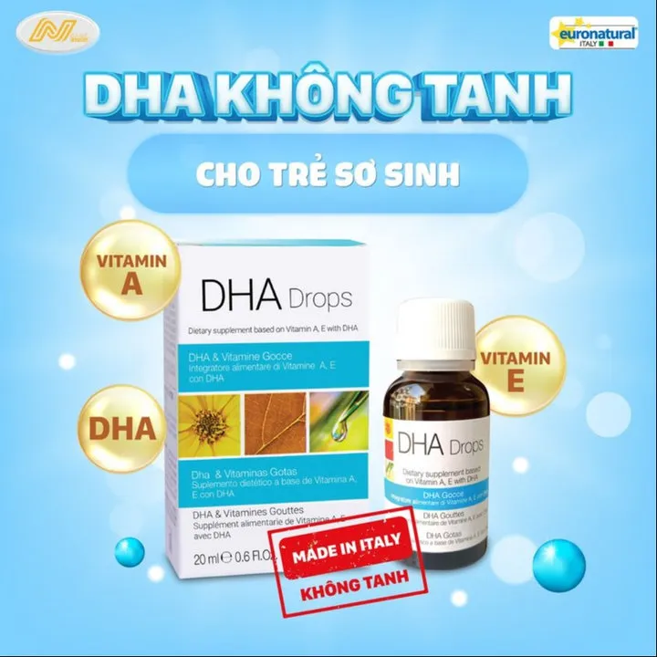Alternative view of Dha Drops Euronatural Không Tanh Cho Trẻ Sơ Sinh Bổ Sung Dha Giúp Trẻ Thông Minh Vượt Trội Dạng Nhỏ Giọt 20ml
