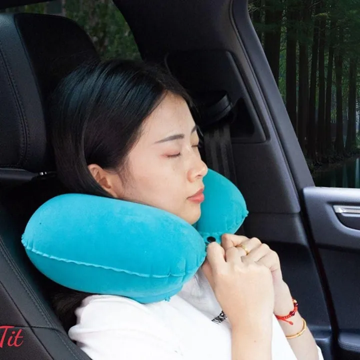 Gối Bơm Hơi Hình Chữ U Tiện Dụng Khi Đi Du Lịch