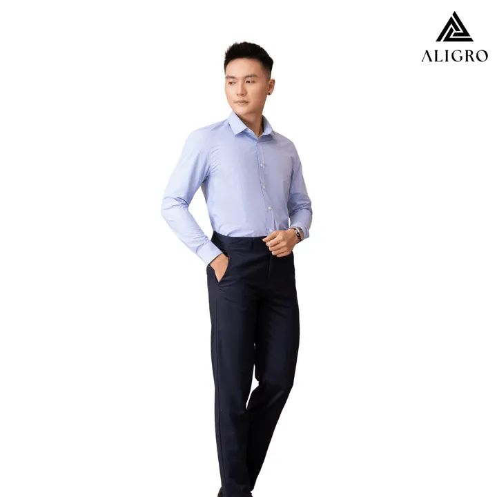 Alternative view of Áo Sơ Mi Bamboo Slimfit Dài Tay Hoạ Tiết Nhí Aligro Algs225 - Aligro