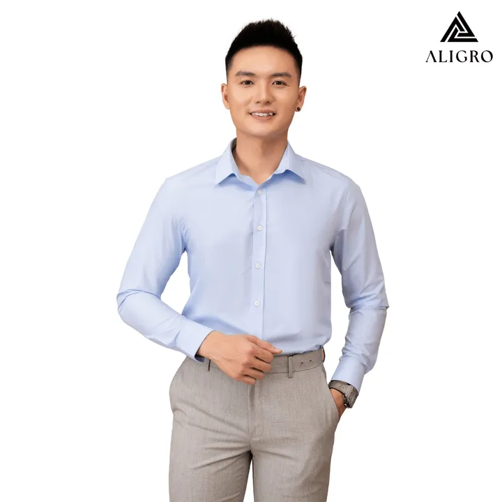 Alternative view of Áo Sơ Mi Nam Dài Tay Aligro Chất Liệu Sợi Modal Công Nghệ Dệt Chống Nhăn, Mềm Mại, Mướt Và Mát Da Algs222 - Aligro
