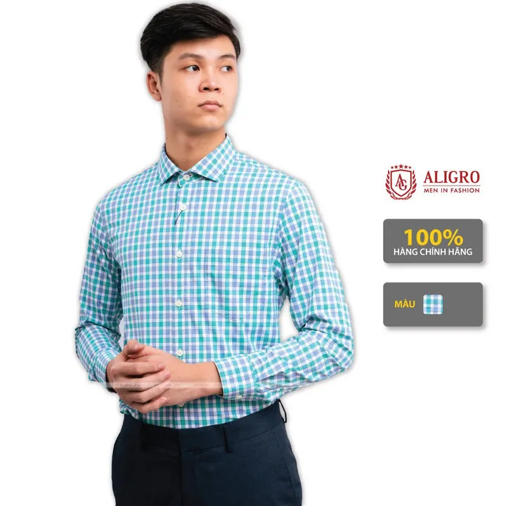 Alternative view of Áo Sơ Mi Kẻ Dài Tay Dáng Slimfit Mã Algs187 - Aligro