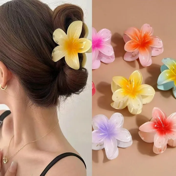 Kẹp Tóc Hoa Sứ Nhiều Màu Cho Nữ Size Đại 9cm - Dâu Shop
