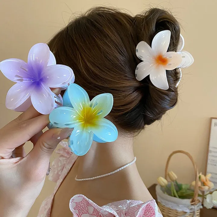 Kẹp Tóc Hoa Sứ Nhiều Màu Phong Cách Hawai Size 8cm - Dâu Shop