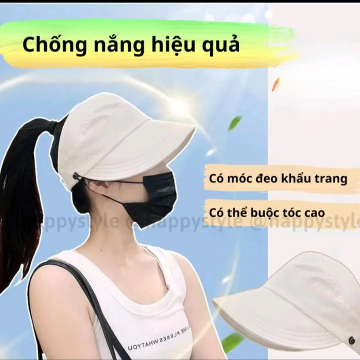 Alternative view of Mũ Chống Nắng Lưỡi Trai Vành Rộng Hở Chóp Thời Trang Hot 2024 - Shop Mẹ Bống