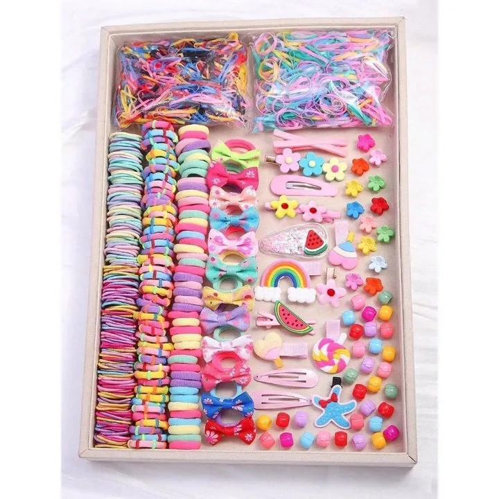 Set 940 Chi Tiết Buộc Tóc, Kẹp Tóc Cho Bé