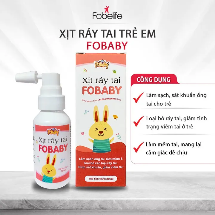 Xịt Ráy Tai Fobaby Làm Sạch, Sát Khuẩn Vệ Sinh Tai Cho Trẻ- Fobelife