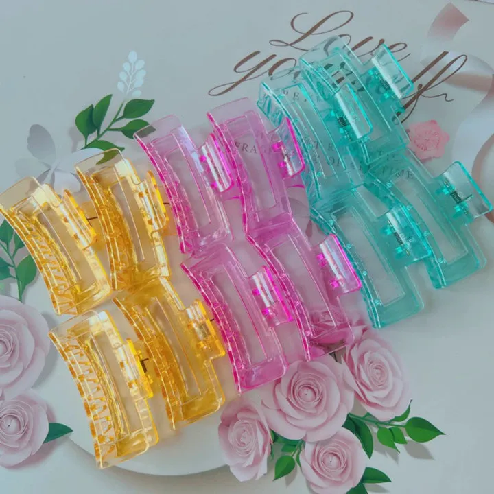Kẹp Tóc Càng Cua Hàn Quốc Màu Trong Kiểu Vuông Cho Nữ - Dâu Shop
