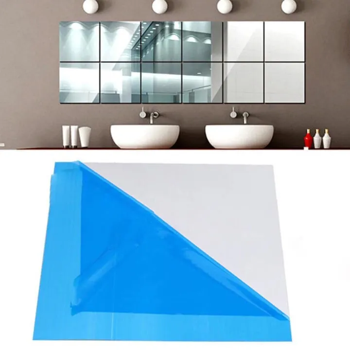 Set 16 Miếng Gương Dẻo Dán Tường, Trang Trí Decor