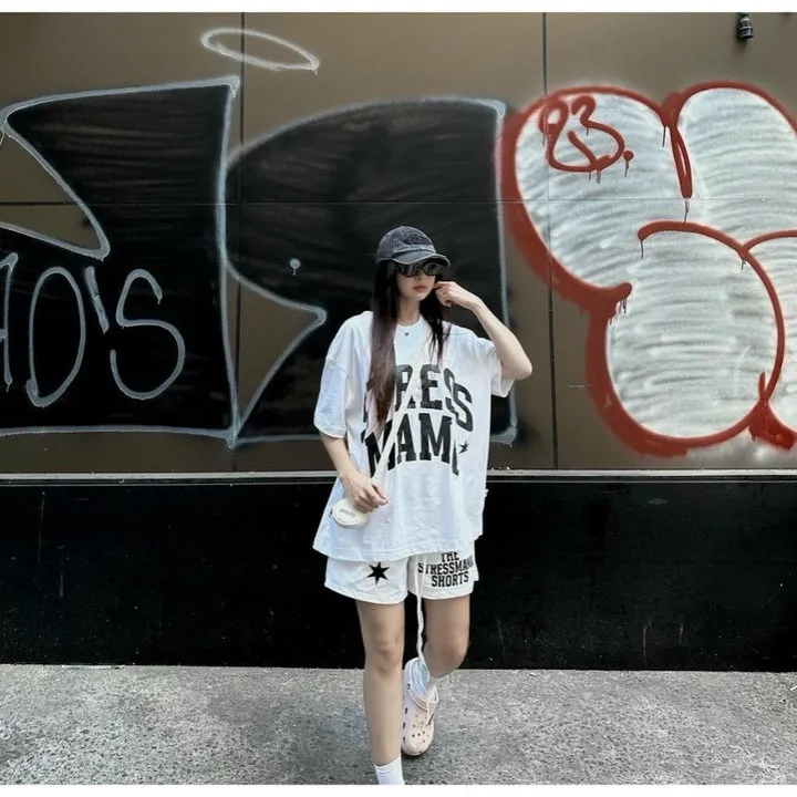 Áo Thun Cặp Đôi Nam Nữ Cổ Tròn Logo In Stress Mama Chất Thun Co Giãn 4 Chiều Thoáng Mát -htm Fashion