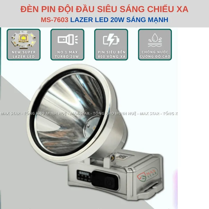 Đèn Pin Đội Đầu Siêu Sáng Chiếu Xa Ms 7603 Led Laler Công Suất 20w Gd188 - Lady's Passion