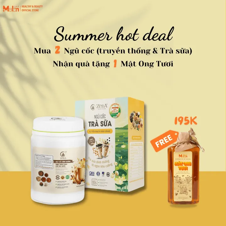 Combo_ngũ Cốc Dinh Dưỡng Zena 500g & Ngũ Cốc Trà Sữa Alishan 500g_tặng Mật Ong Tươi Redmelon