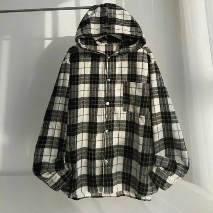 Áo Sơ Mi Flannel Nq30 Nỉ Dạ Có Nón Và Không Nón Tay Dài Form Rộng Nam Nữ Unisex-sht157-minh Hà House