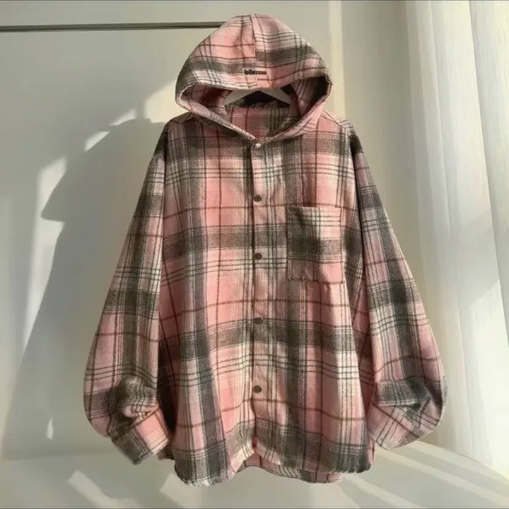 Alternative view of Áo Sơ Mi Flannel Nq30 Nỉ Dạ Có Nón Và Không Nón Tay Dài Form Rộng Nam Nữ Unisex-sht157-minh Hà House