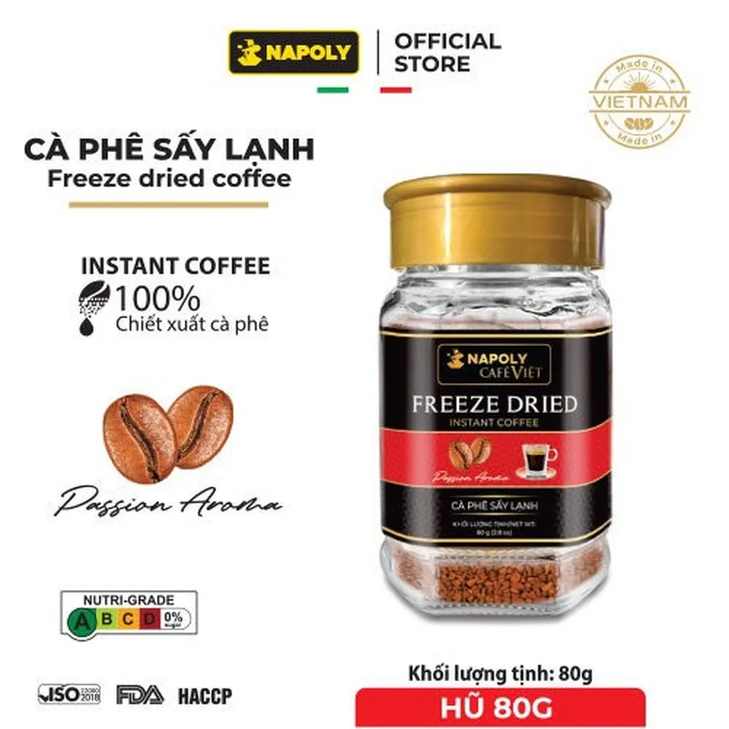 [lọ] Cà Phê Sấy Lạnh Freeze Dried 80g - Napoli Coffee