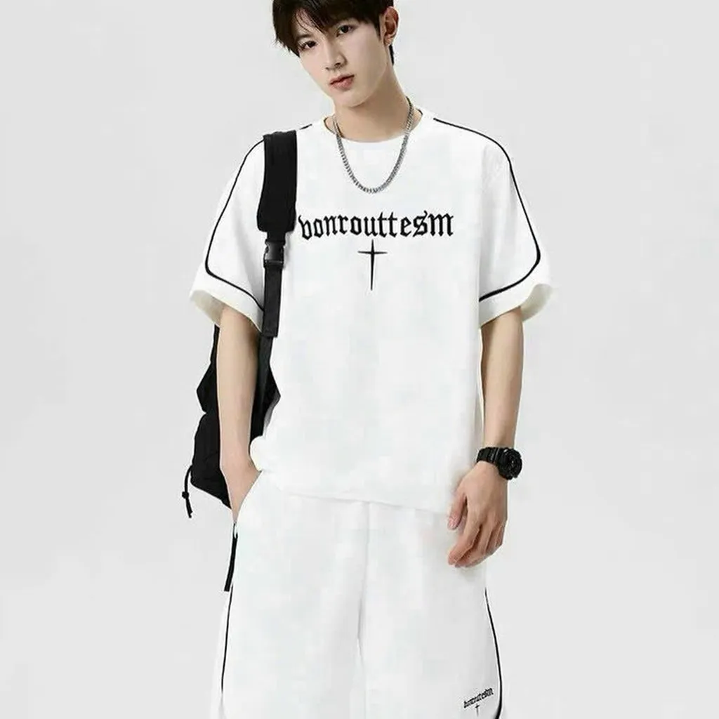 Bộ Quần Áo Thể Thao Nam Mùa Hè Unisex, Hình Thêu Sắc Nét, Phong Cách Cao Cấp -sht165 - Minh Hà House