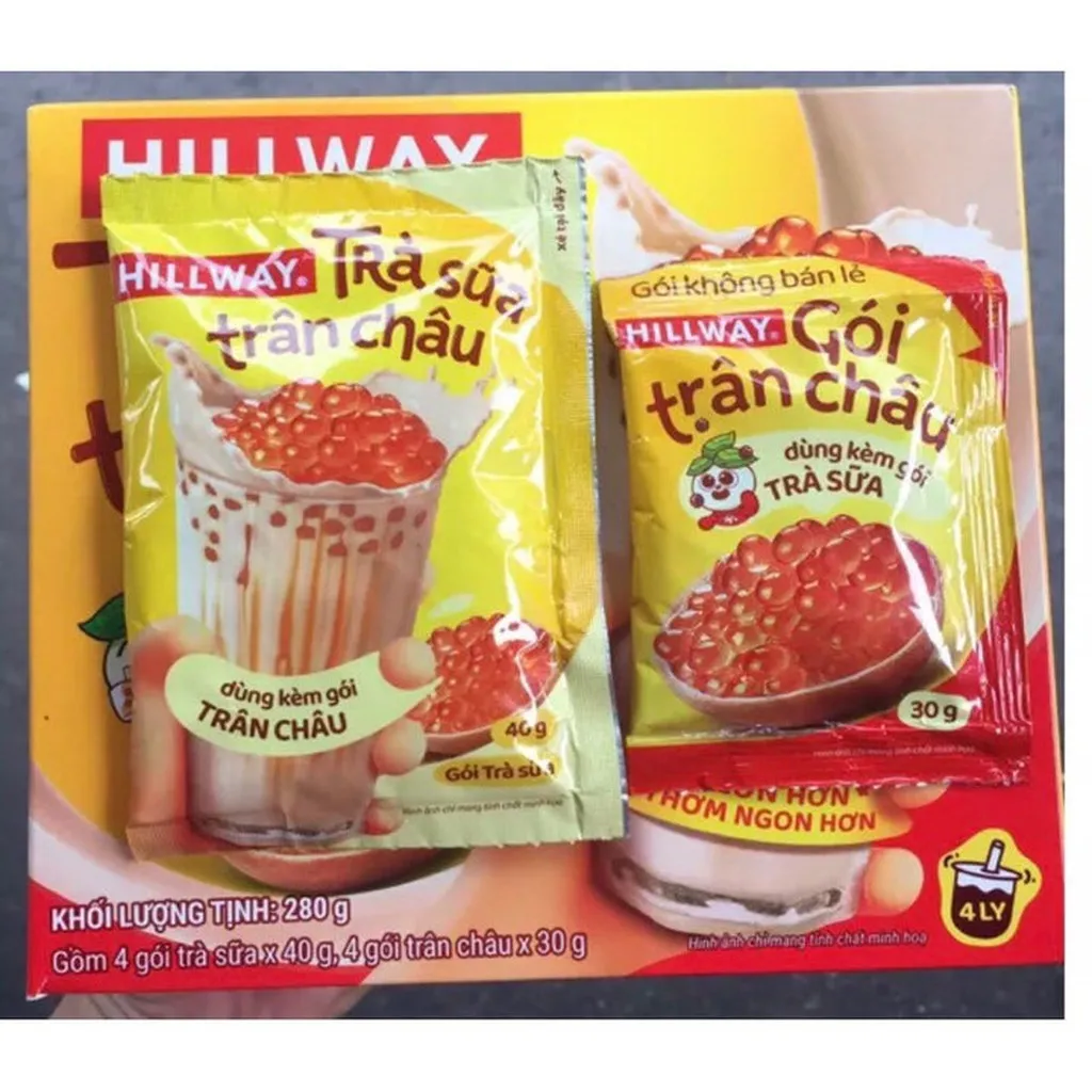 Trà Sữa Trân Châu Hillway Chuẩn Vị Đài Loan Có Trân Châu Hoàng Kim 280g/hộp - Ctb756