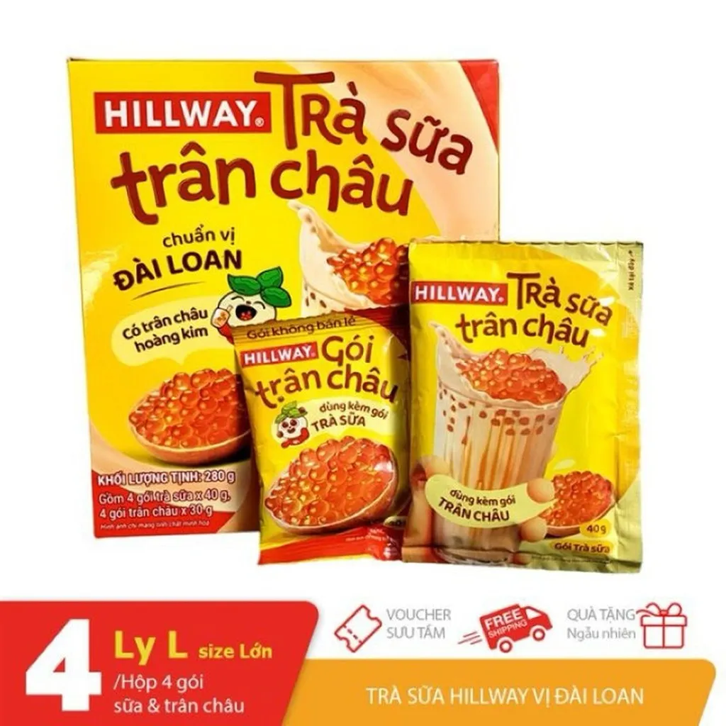 Alternative view of Trà Sữa Trân Châu Hillway Chuẩn Vị Đài Loan Có Trân Châu Hoàng Kim 280g/hộp - Ctb756