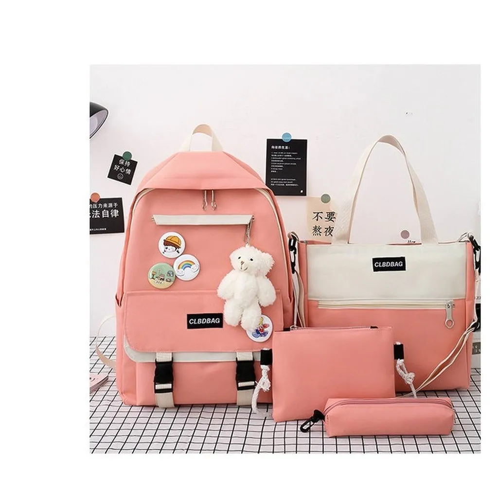 Alternative view of Set Balo 4 Món Phối Viền Trắng Mrbag Vừa A4 St2316- Nana House