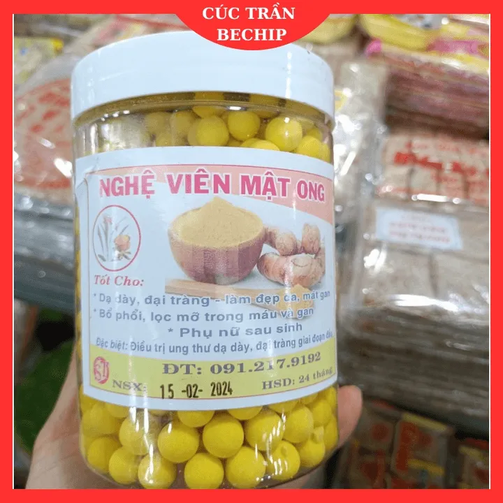 Viên Nghệ Mật Ong Nguyên Chất Hàng Chuẩn Hộp 500g - Ctb759