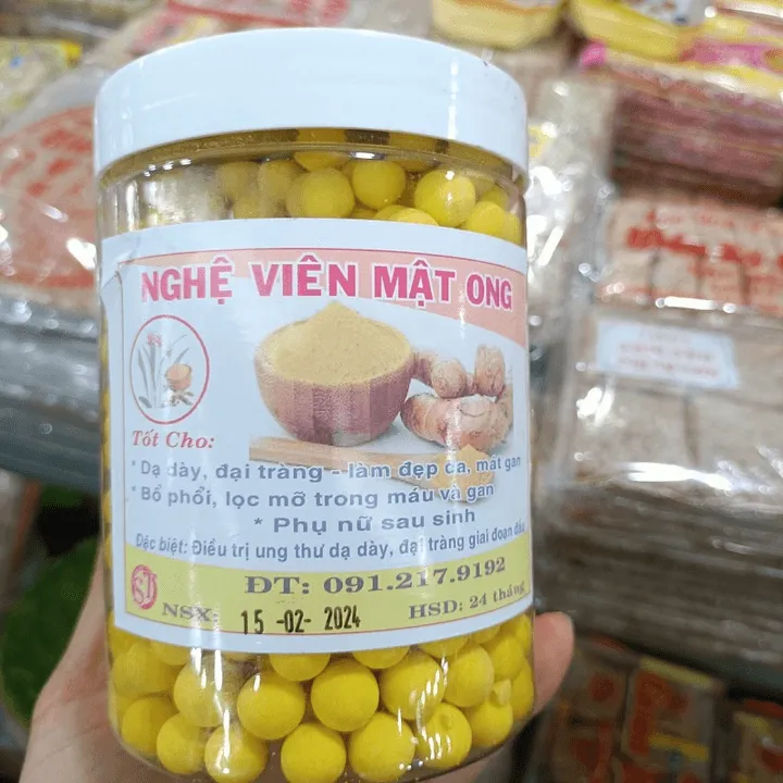 Alternative view of Viên Nghệ Mật Ong Nguyên Chất Hàng Chuẩn Hộp 500g - Ctb759
