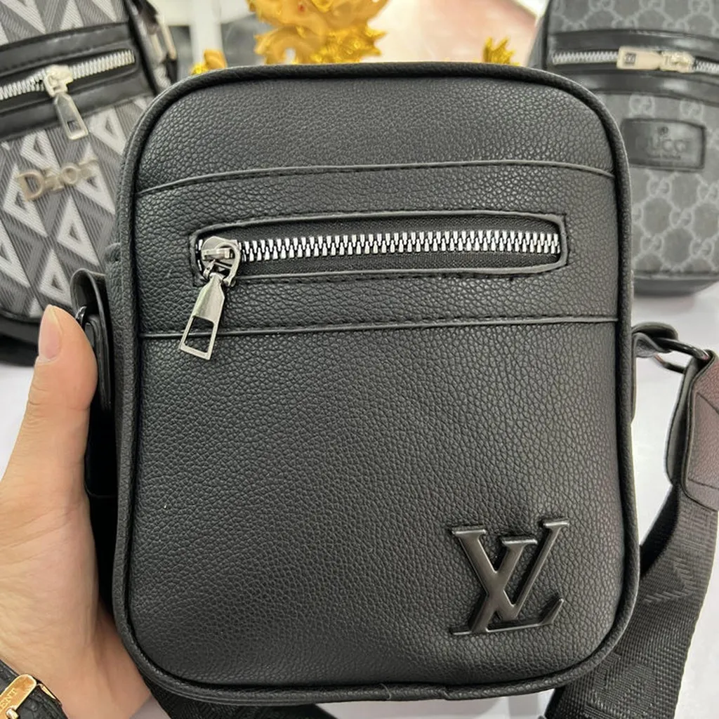 Túi Đeo Chéo Da Nam Nữ Lv, Phong Cách Hàn Quốc Hoạ Tiết Basic Monogram