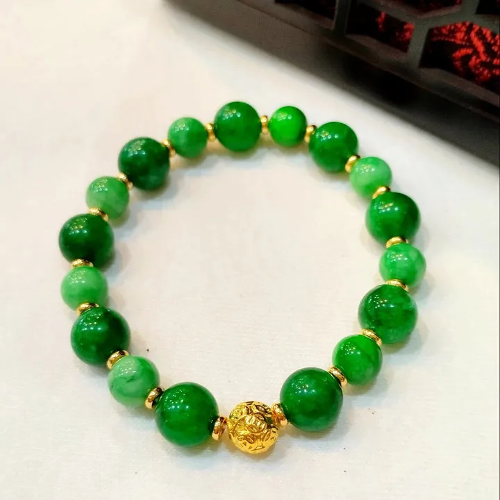 [vòng] Vòng Tay Đá Xanh Ngọc Bích Phối Charm - Ttvtdxnb - Tường Thuận