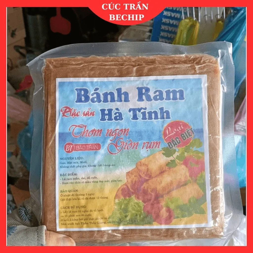 Bánh Ram Hà Tĩnh, Tệp Ram, Vỏ Ram Cuốn Ngon Hảo Hạng, Hút Chân Không, Giòn Lâu, Dễ Cuốn 90-100 Tờ - Ctb764