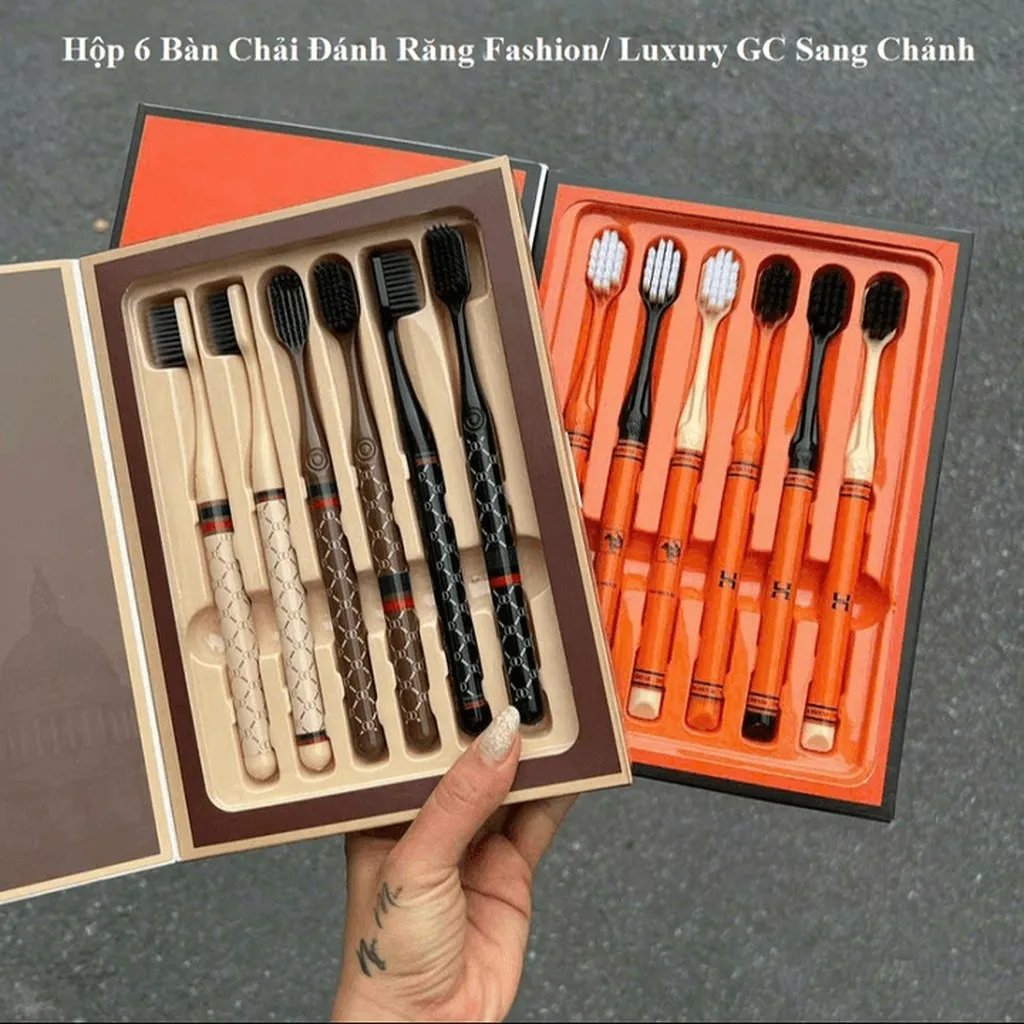 Hộp 6 Bàn Chải Đánh Răng Fashion/luxury Gc Sang Chảnh - Gdn