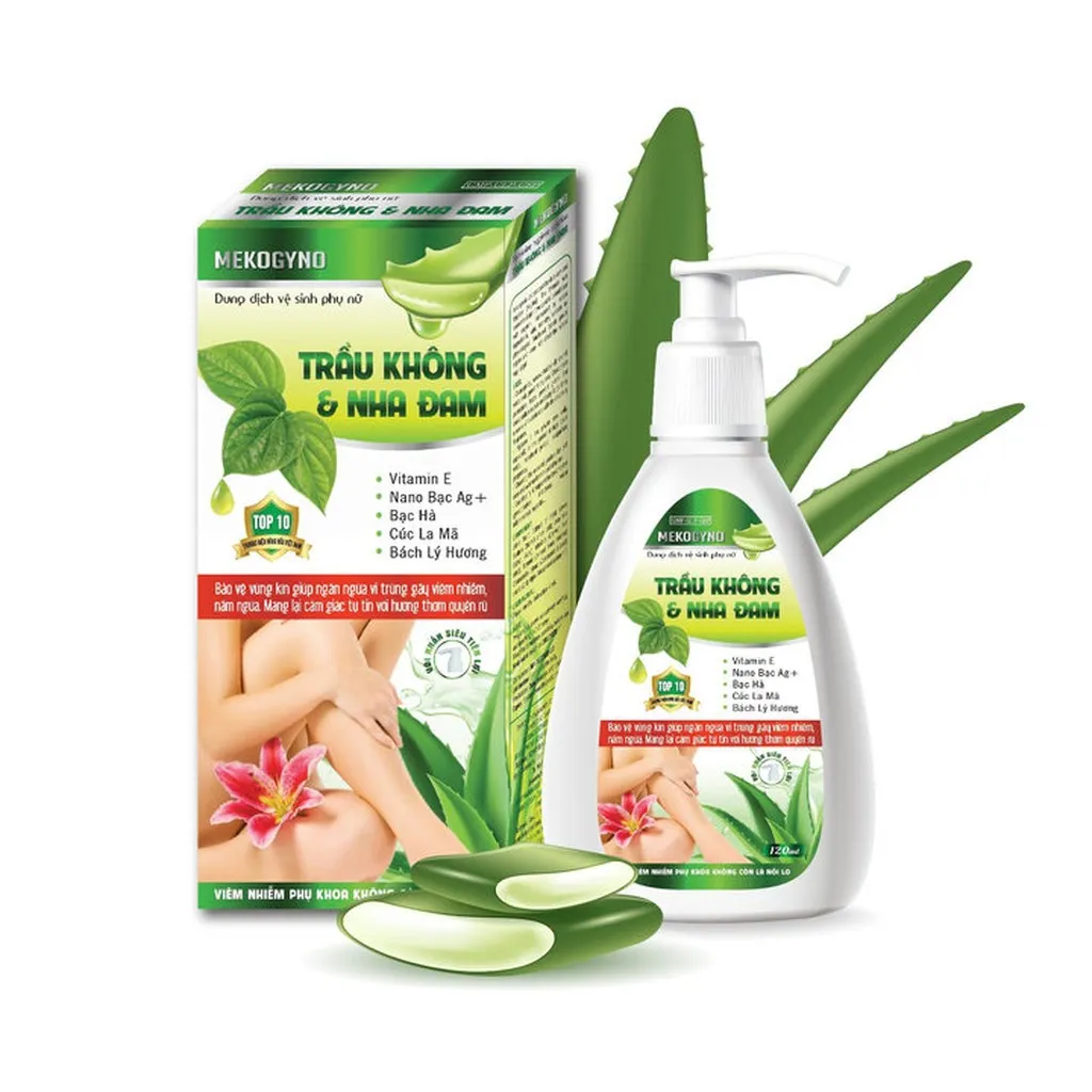 Dung Dịch Vệ Sinh Phụ Nữ Mekogyno Trầu Không & Nha Đam, Trầu Không & Trà Xanh , Hoa Hồng & Cúc Trắng 120ml- Bidopharma Usa