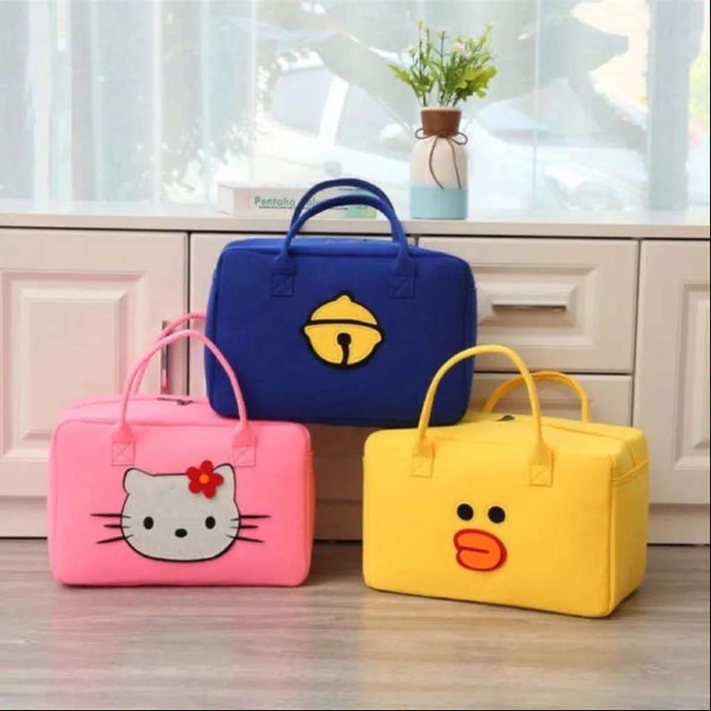 Túi Đựng Mỹ Phẩm Du Lịch Cỡ Lớn Bằng Vải Nĩ Họa Tiết 40x20x30cm - Su Clothing