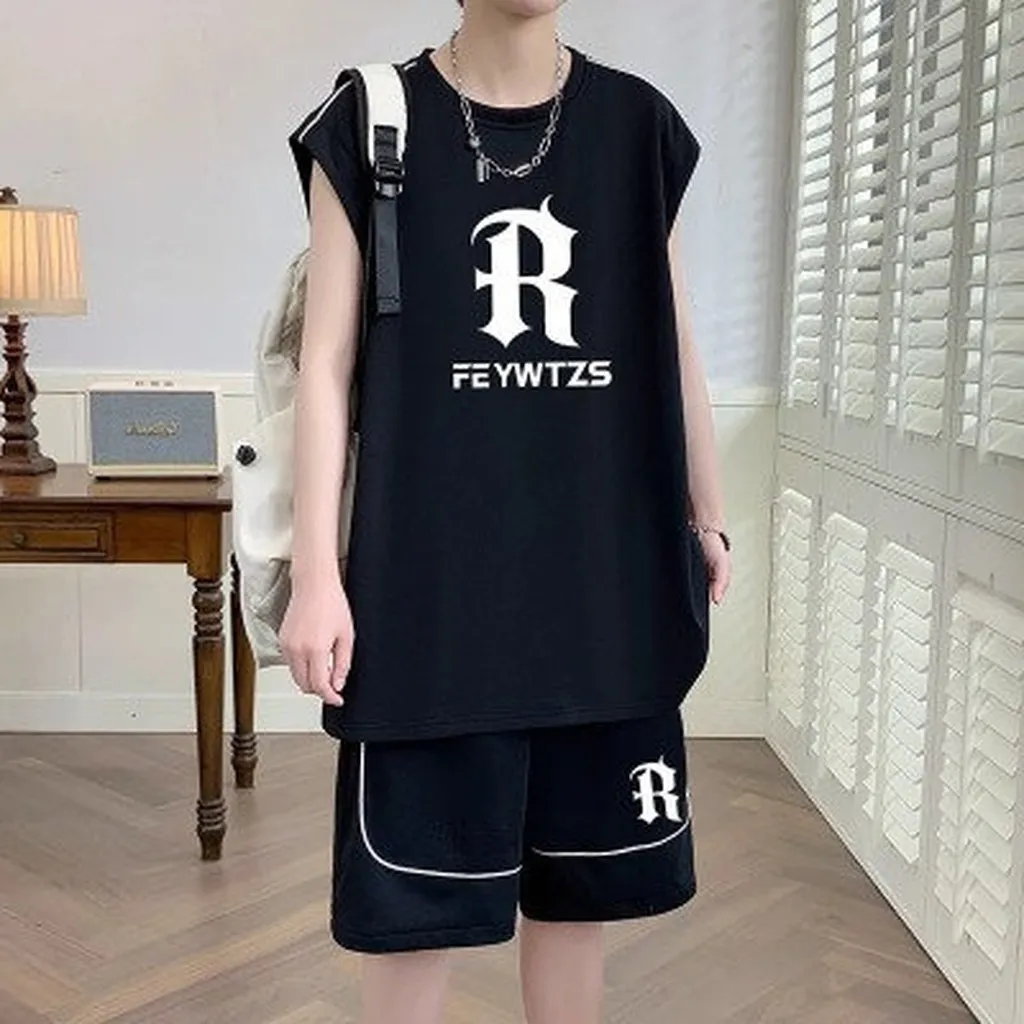Bộ Đồ 3 Lỗ Chữ [r] Phối Viền Tập Gym Nam Mùa Hè Unisex - Be Yourself