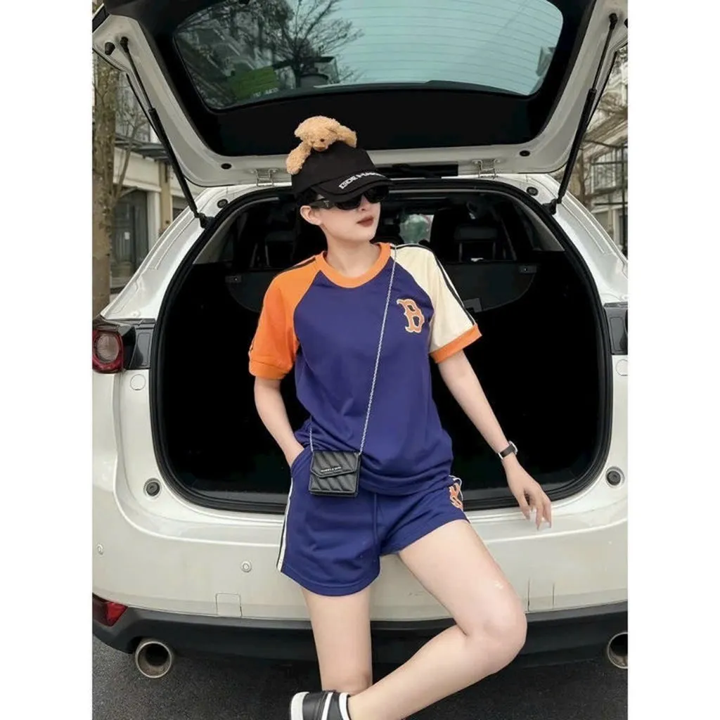 Alternative view of Set Đồ Nữ Mặc Nhà Rẻ Đẹp Hoạ Tiết Chữ B Chất Thun Cotton Bộ Đùi Nữ Bộ Quần Áo Nữ Siêu Đẹp - Tp77