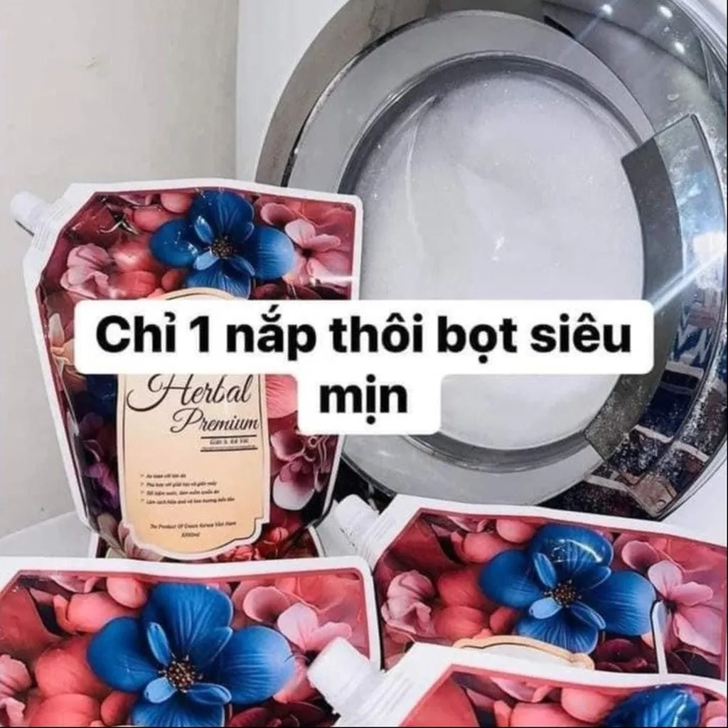 Alternative view of Thùng 4 Túi ( Túi 3 Lít) Nước Giặt Xả Herbal Pramium Hương Nước Hoa Pháp Siêu Sạch, An Toàn Với Trẻ Sơ Sinh - Ctb744