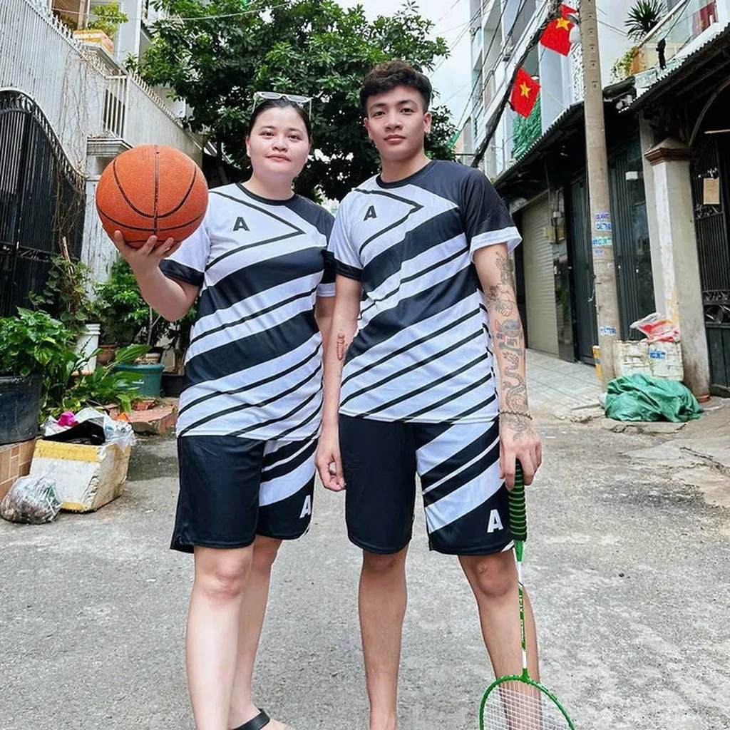 Alternative view of Đồ Bộ Thể Thao Nam Nữ Unisex Chữ A Xéo - Ausa House
