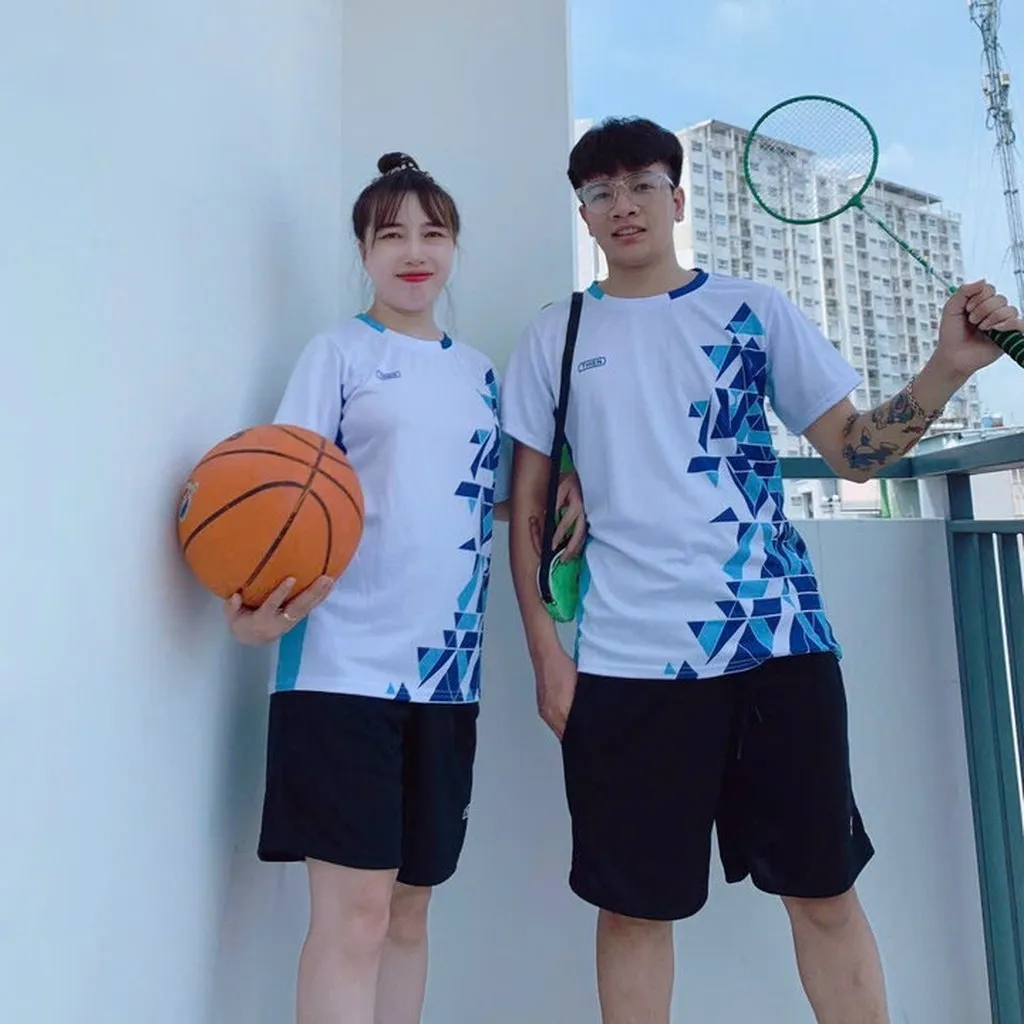 Alternative view of Đồ Bộ Thể Thao Nam Nữ Unisex Tam Giác Xanh 3d - Ausa House