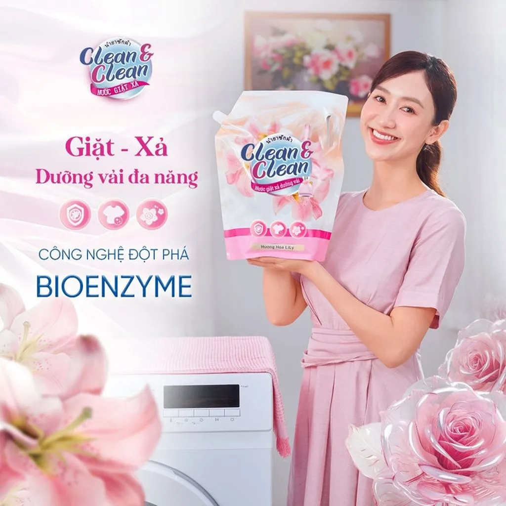 Nước Giặt Xả Clean & Clean 3200ml Hương Hoa Lily - Gdn