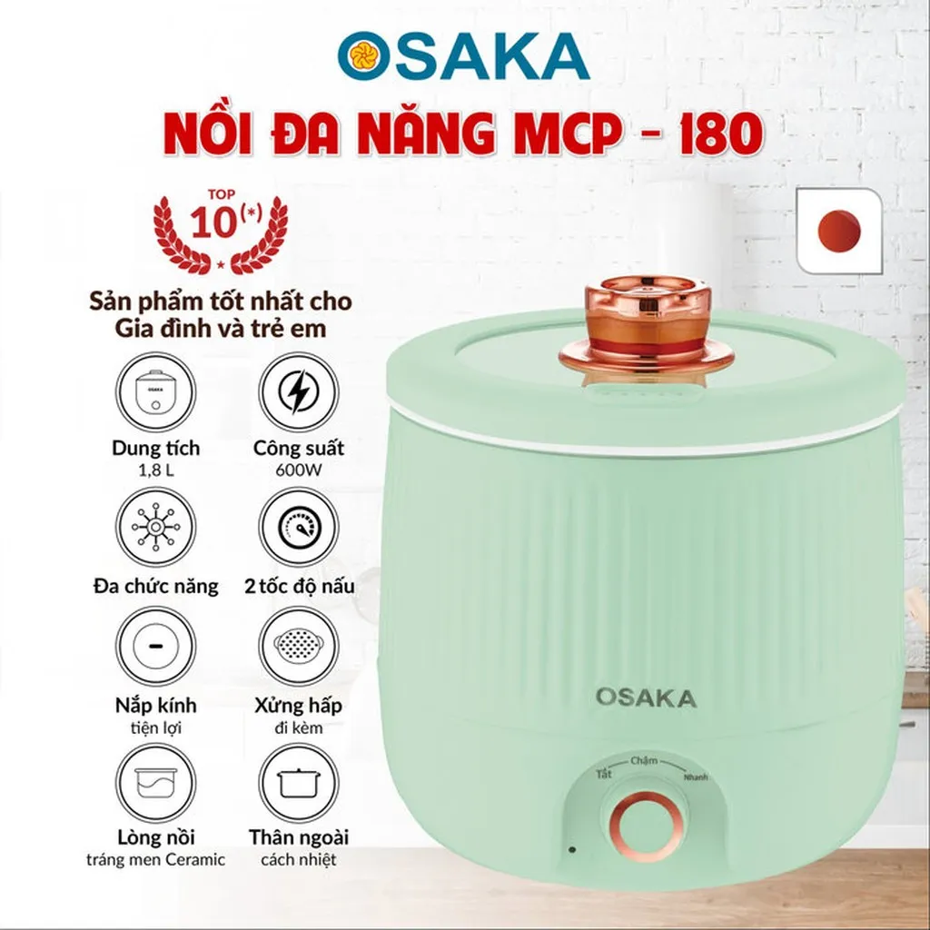Nồi Lẩu Điện "magic Pot" 12 Trong 1 Osaka Mcp-180 Đa Năng