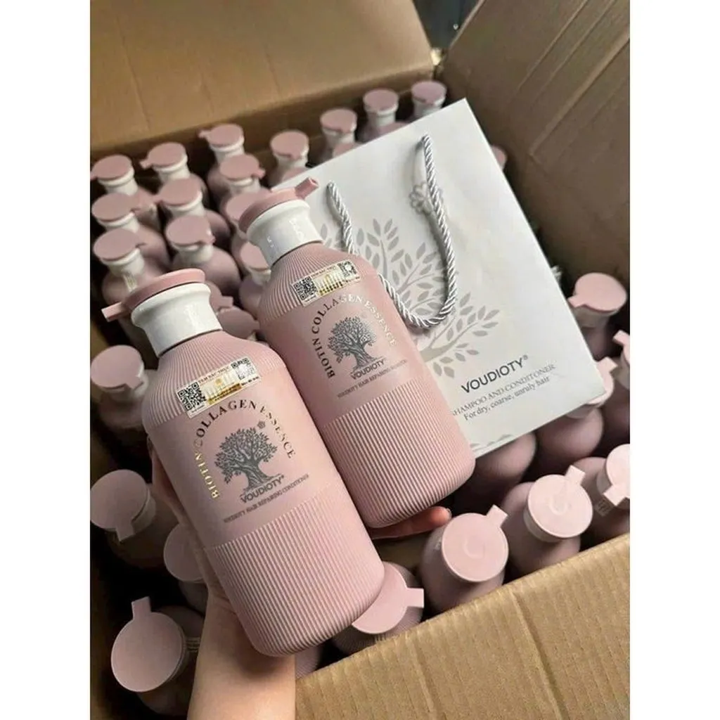 Alternative view of Cặp Dầu Gội Xả Hương Nước Hoa, Phục Hồi, Mềm Mượt Tóc Biotin Collagen Essence Hồng 500ml - Gdn
