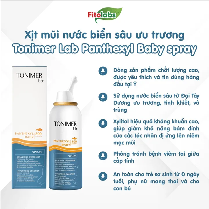 Alternative view of Xịt Mũi Nước Biển Ưu Trương Tonimer Lab Panthexyl Baby Spray