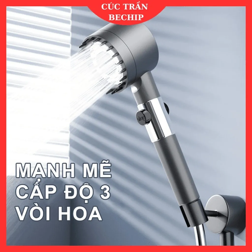 Vòi Hoa Sen, Vòi Nhà Tắm Turbo Tăng Áp Lực Nước 3 In1 Có 3 Chế Độ Hỗ Trợ Tăng Lực Nước Phun Sương Ctb786 - Bechip