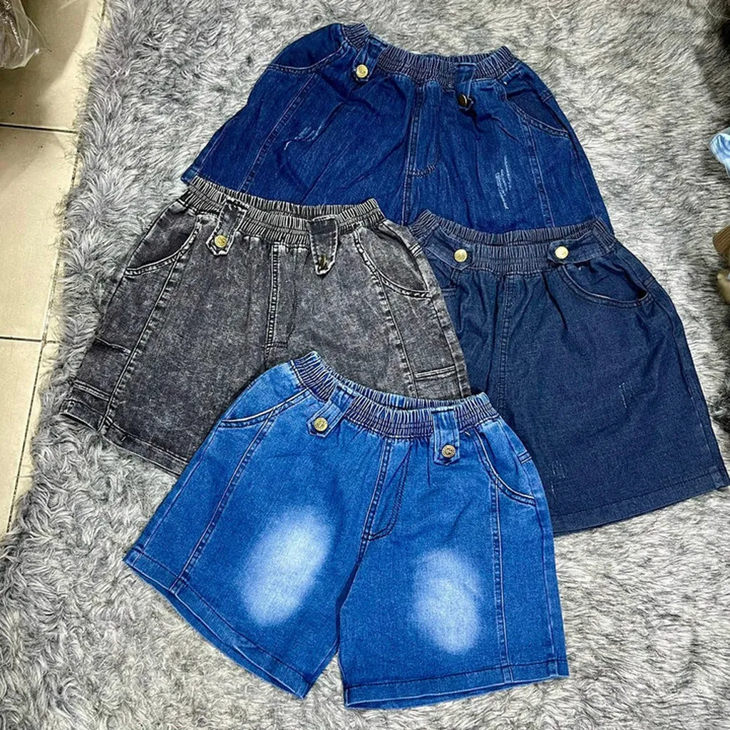 Quần Sort Jean Nữ Trơn Lưng Thun Dễ Mặc - Lê Phương Boutique