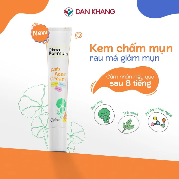 Kem Chấm Mụn Rau Má Oribe Cica Formula Ngừa Thâm Làm Mờ Sẹo Mụn 20g