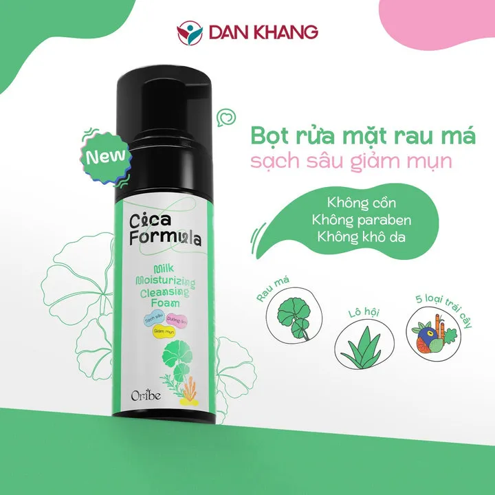 Sữa Rửa Mặt Rau Má Tạo Bọt Oribe Cica Formula Làm Sạch Sâu Dưỡng Ẩm Cho Da Mụn Da Dầu Nhạy Cảm 120ml