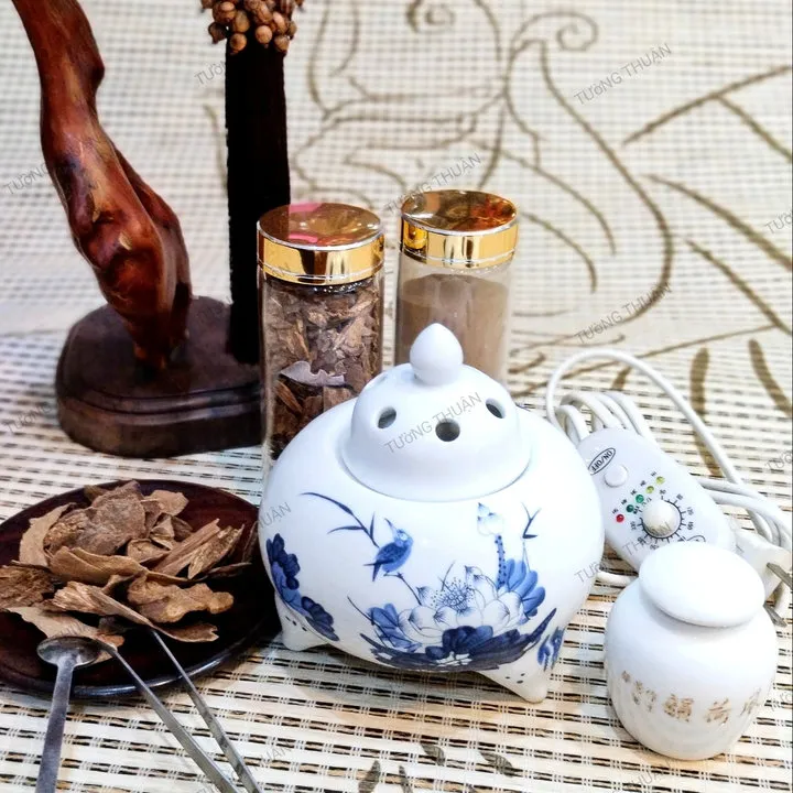 [cái] Máy Xông Trầm Điện Bằng Gốm Sứ Tường Thuận - Mxtdtt