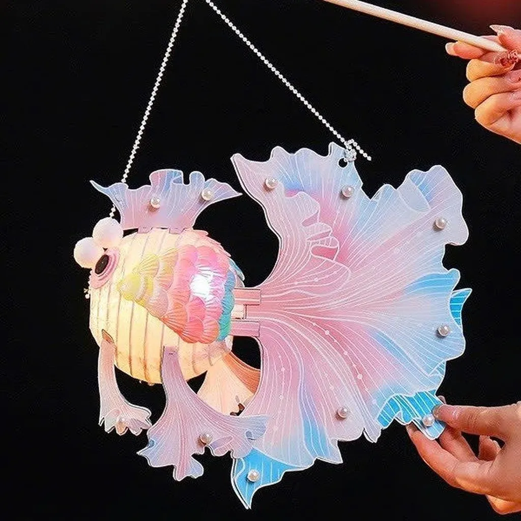 Đèn Lồng Trung Thu Con Cá Handmade Nhiều Màu - Su