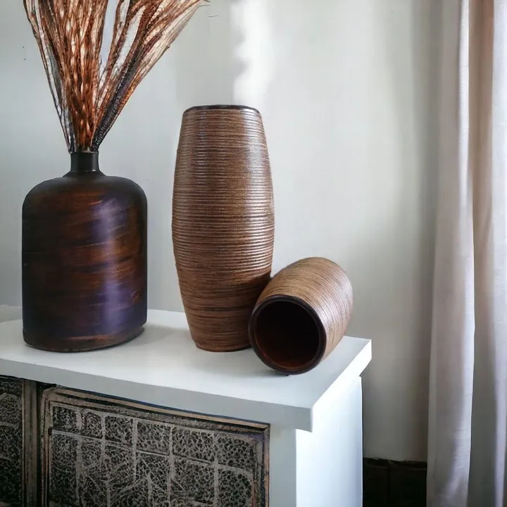 Bình Cắm Hoa Gốm Bát Tràng, Dáng Bom Cao 30cm Decor Trang Trí - Chipxinhxk