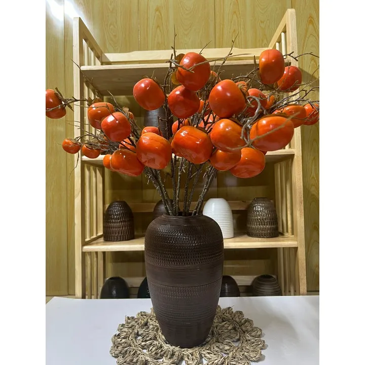 Alternative view of Bình Cắm Hoa Bát Tràng, Dáng Chum Cao 30cm , Men Nâu Ganh Tay Mộc Mạc - Chipxinhxk