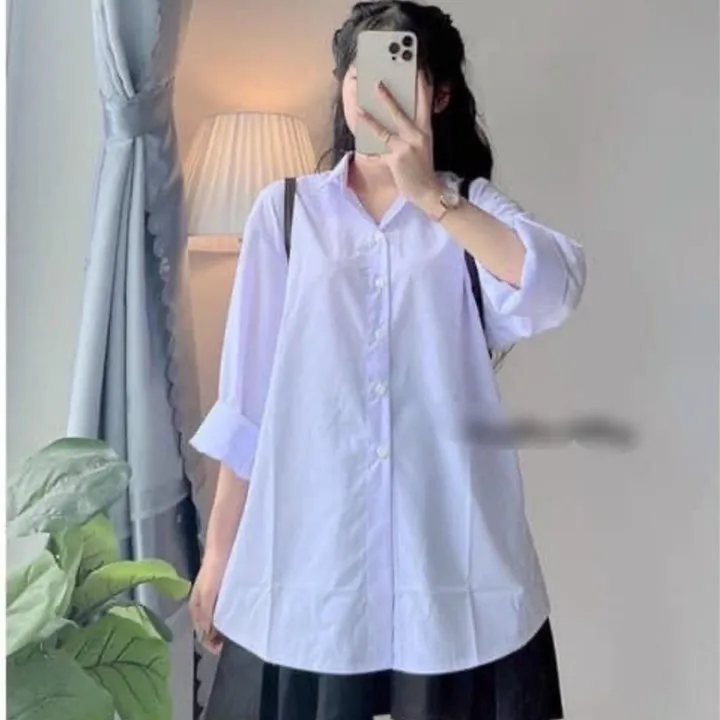 Alternative view of Áo Sơ Mi Trắng Dài Tay Form Rộng